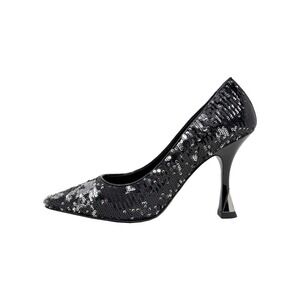 Louis Vuitton Sequin‎ Pointed Toe Pumps Black Silver Paillette Heels EU 38.5